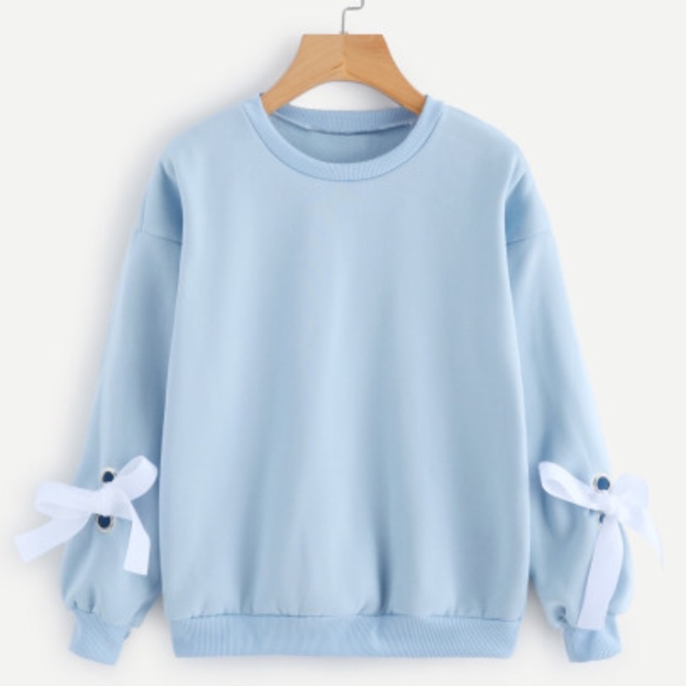 BOWTIE SLEEVE PULLOVER SWEAT-SHIRT !